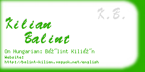 kilian balint business card